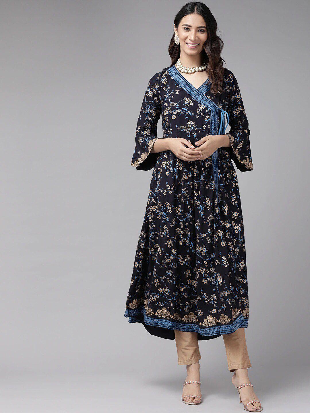 yash gallery floral printed bell sleeves kurta