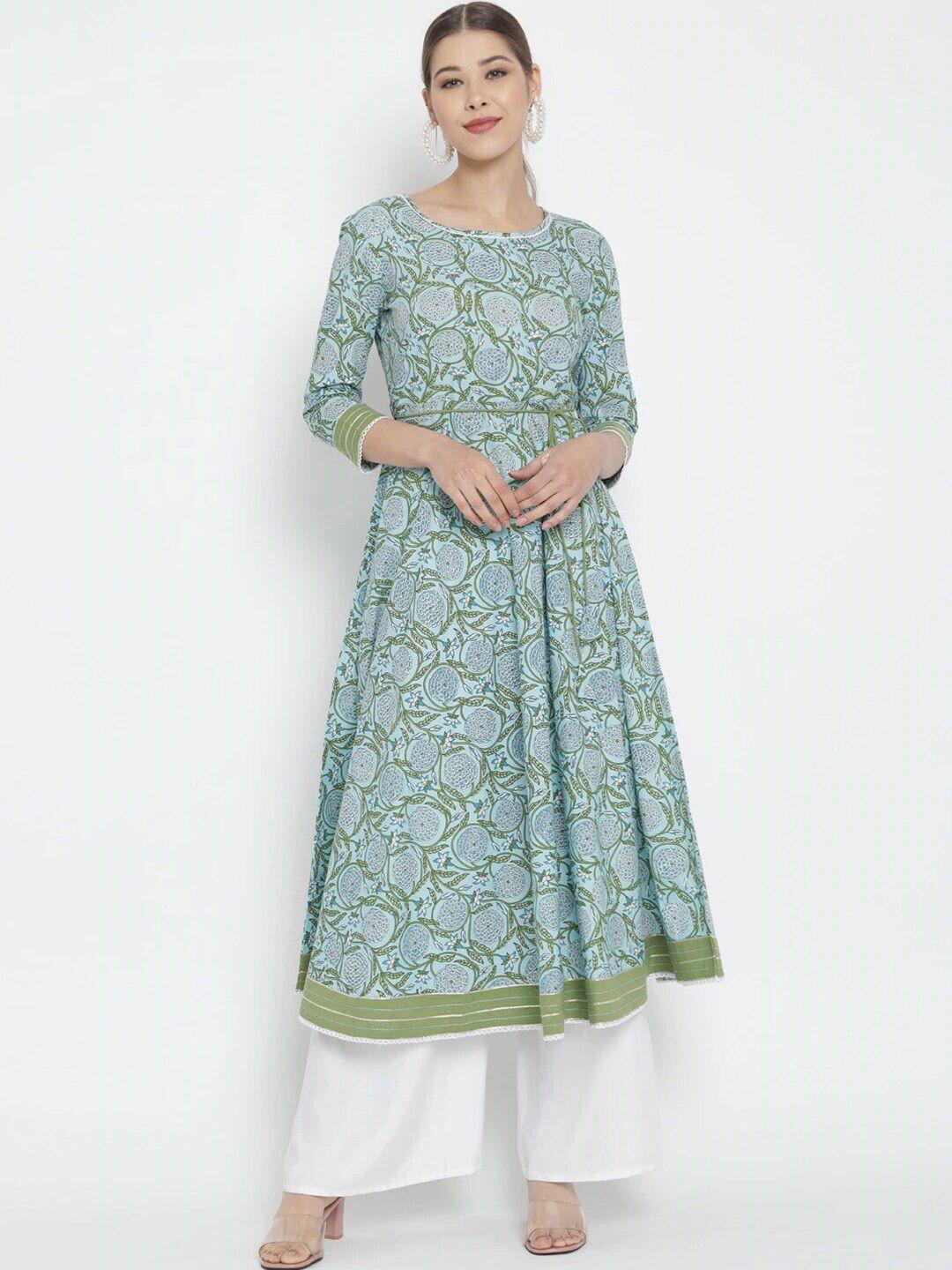 yash gallery floral printed pure cotton anarkali kurta