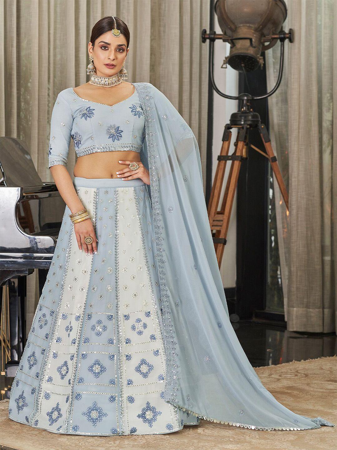 odette embellished semi-stitched lehenga & unstitched blouse with dupatta