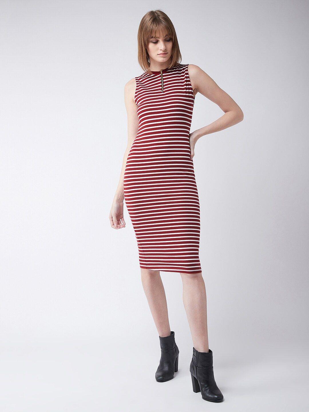 miss chase striped bodycon dress