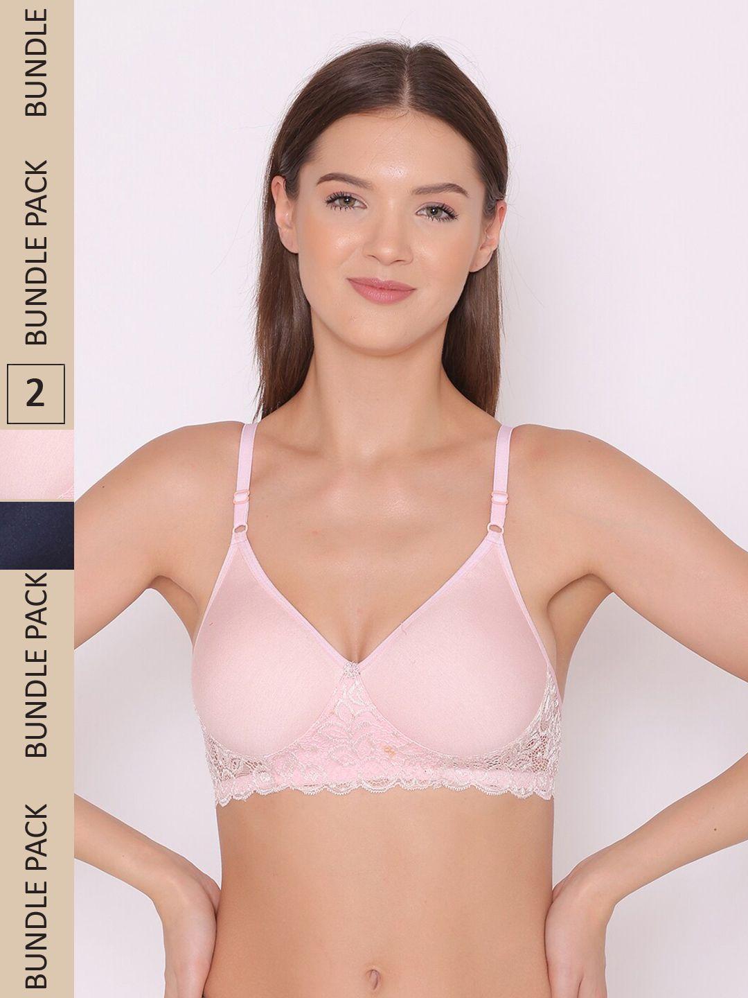 abelino pack of 2 lightly padded cotton seamless non-wired bra