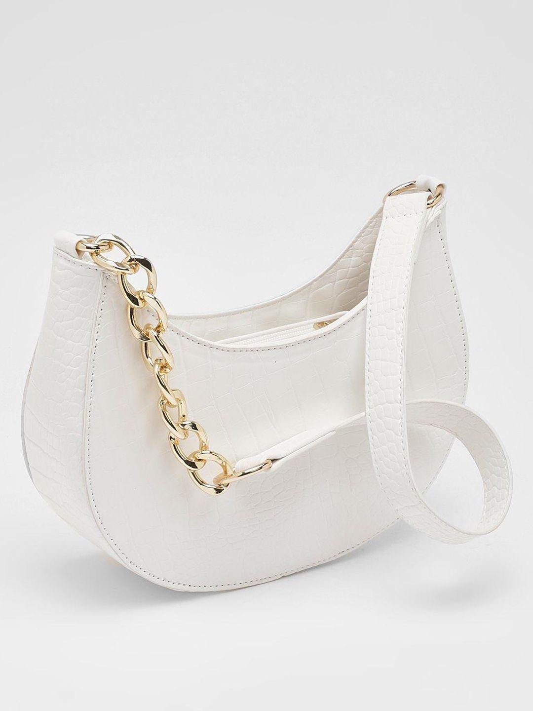 boohoo croc textured baguette bag