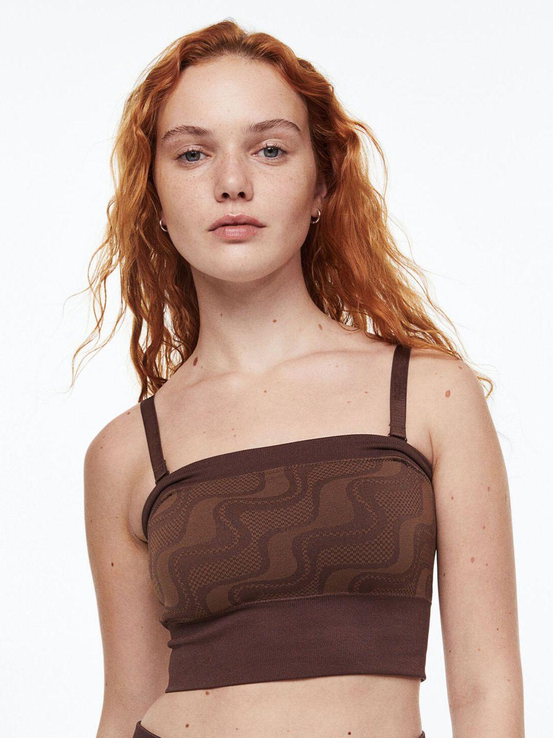 h&m seamless light support sports bandeau top