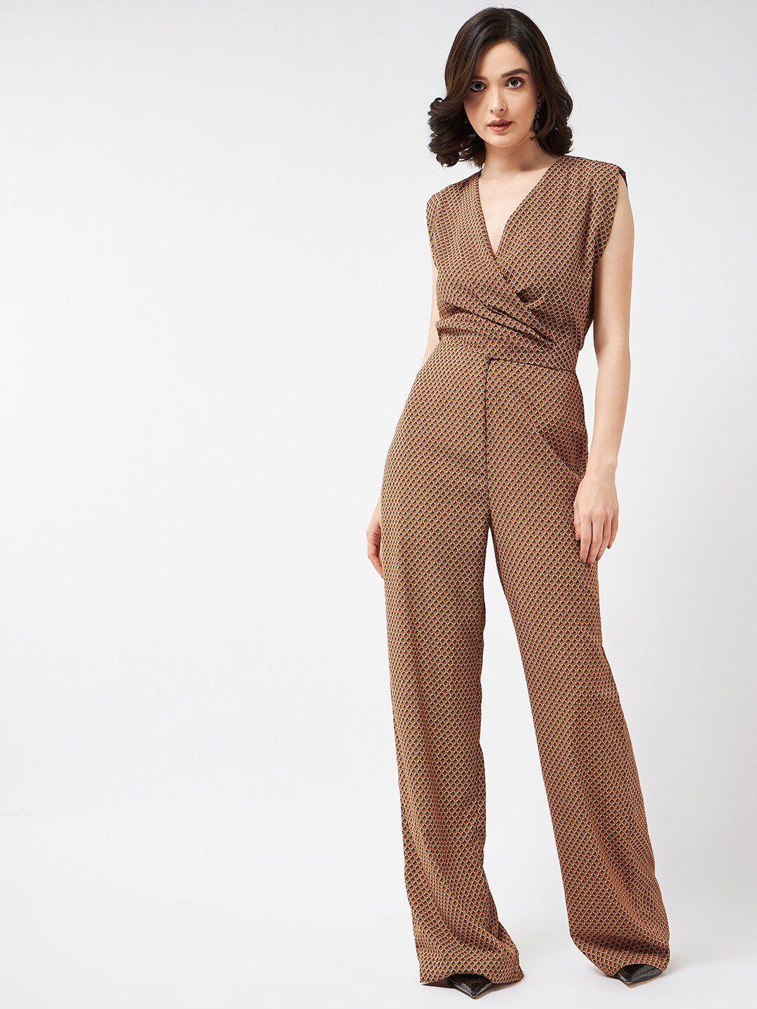 magre printed wrap basic jumpsuit