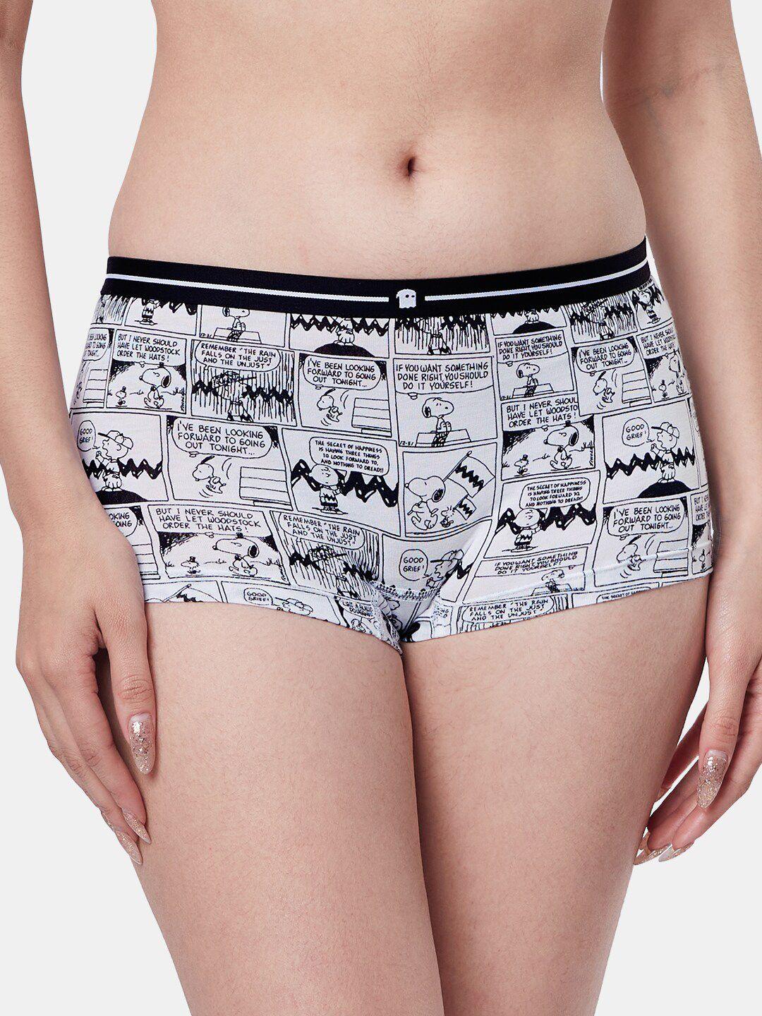 the souled store women comic strip printed anti-microbial boy shorts brief