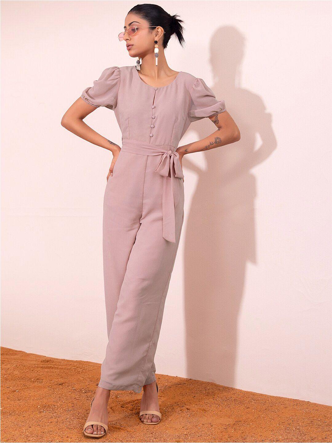 faballey basic jumpsuit with waist tie-ups