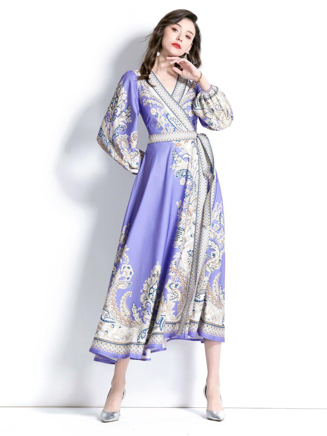 jc collection ethnic motifs maxi wrap dress