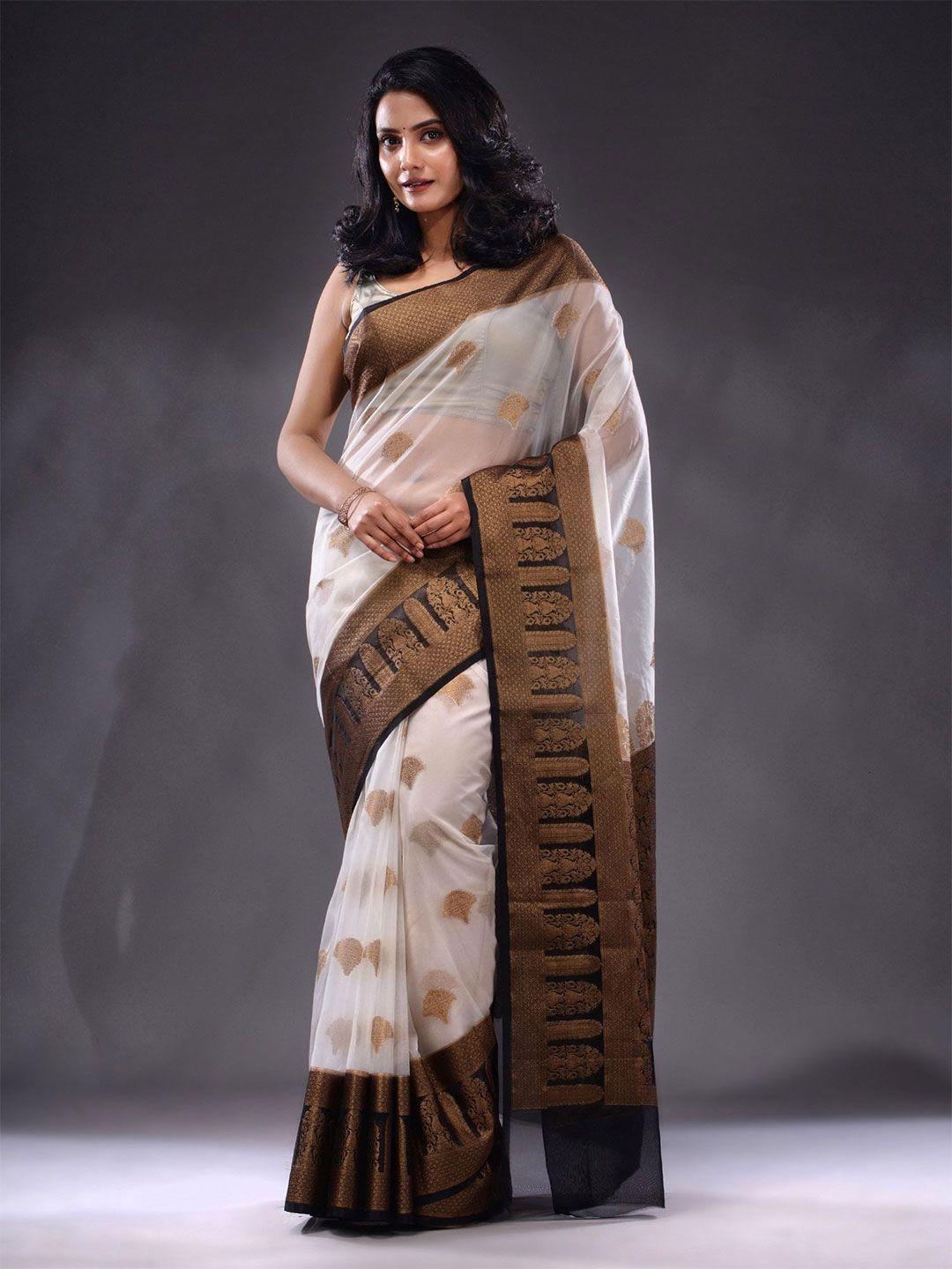 charukriti ethnic motif woven design zari organza saree