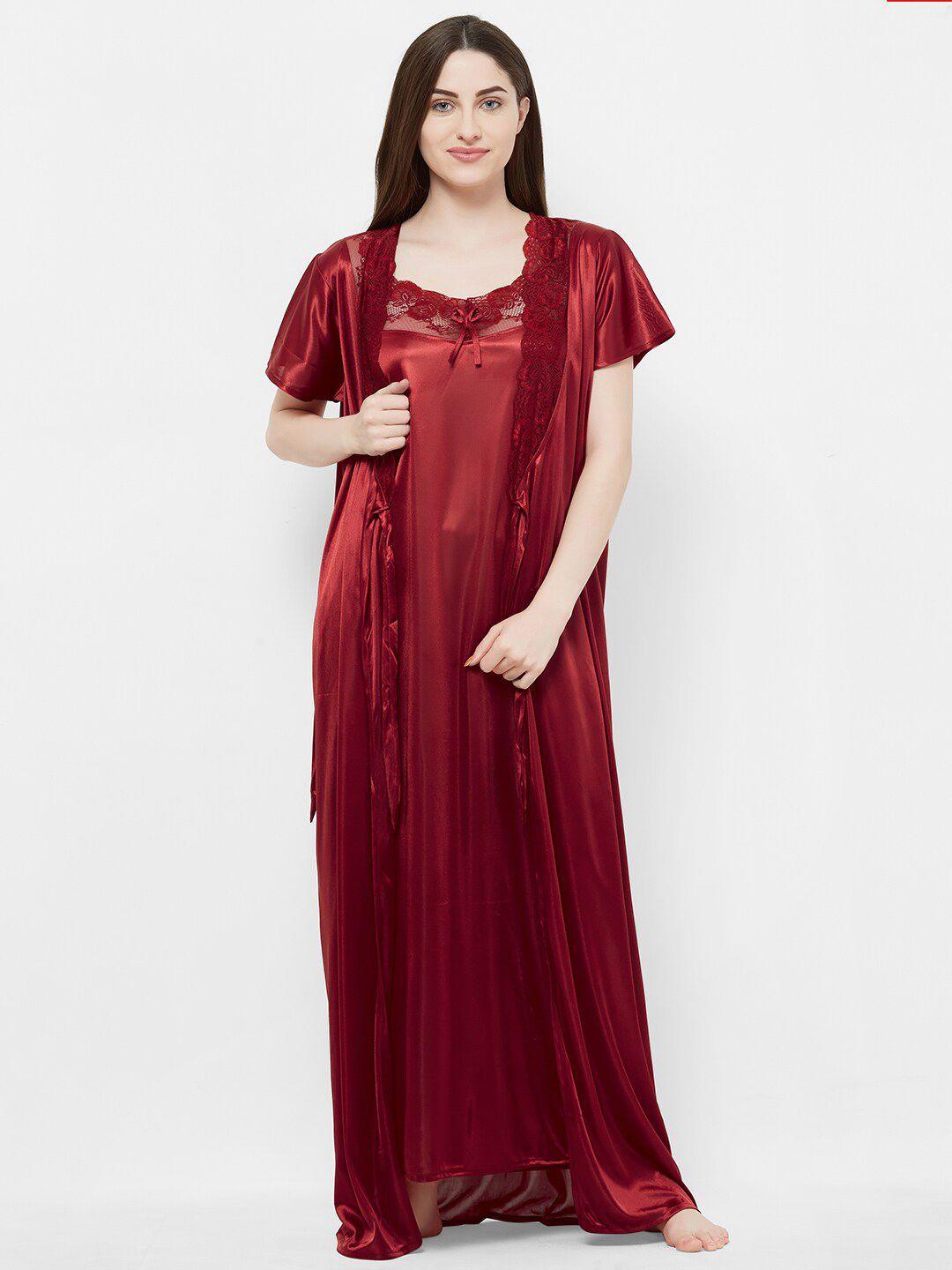 noira satin maxi nightdress with robe