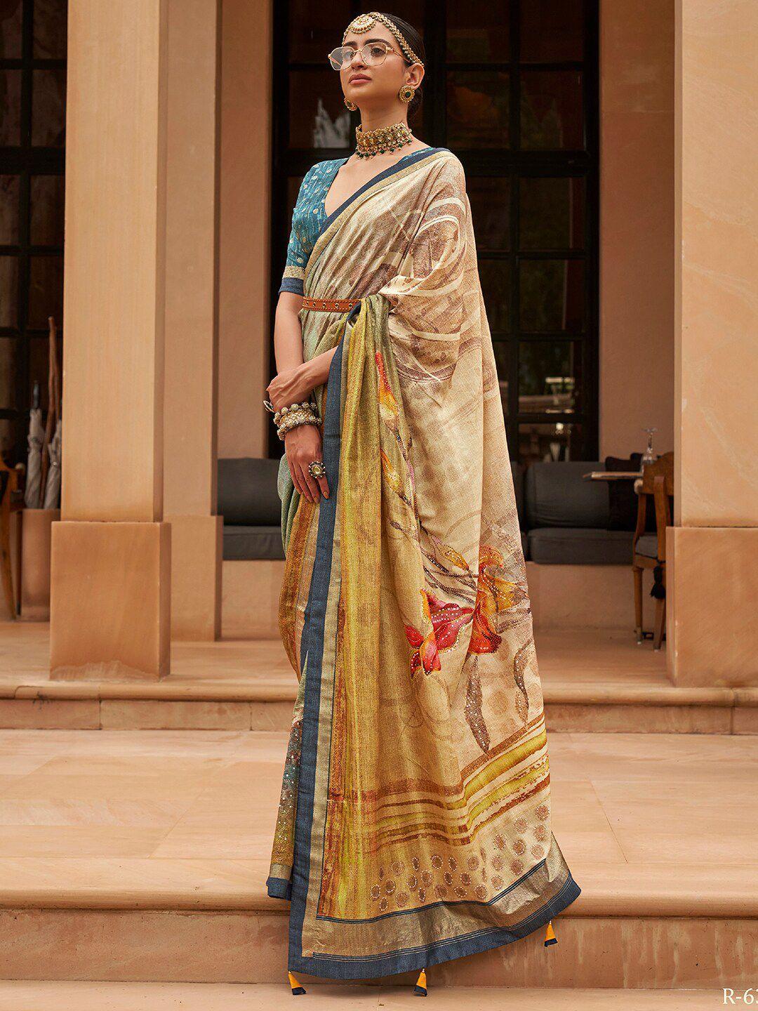 anouk floral printed saree