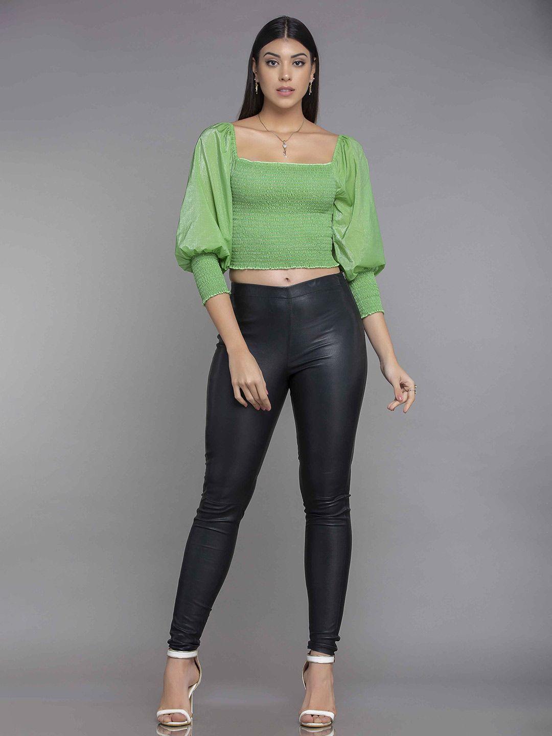 mkoal green crop top