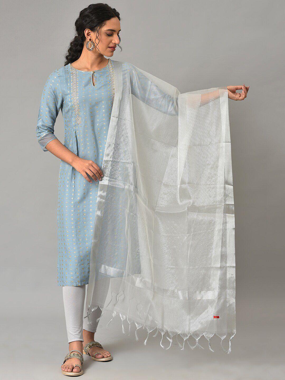 w organza dupatta with zari