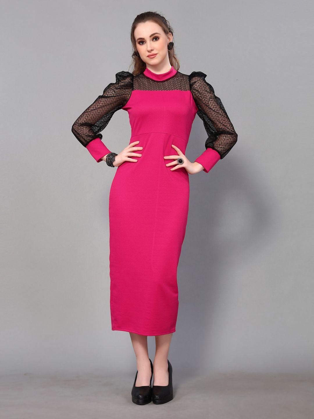 kalini crepe sheath midi dress