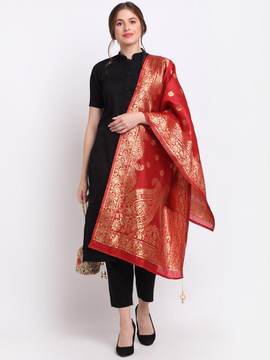 soundarya woven design cotton silk dupatta with zari