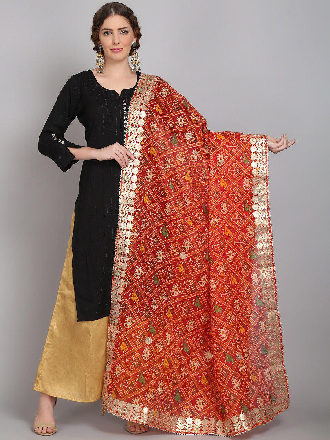 soundarya ethnic motifs printed dupatta with gotta patti