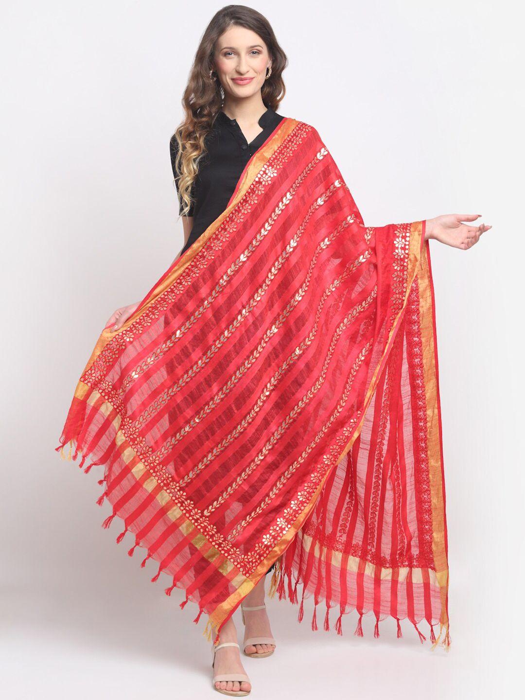 soundarya embroidered muslin dupatta with gotta patti