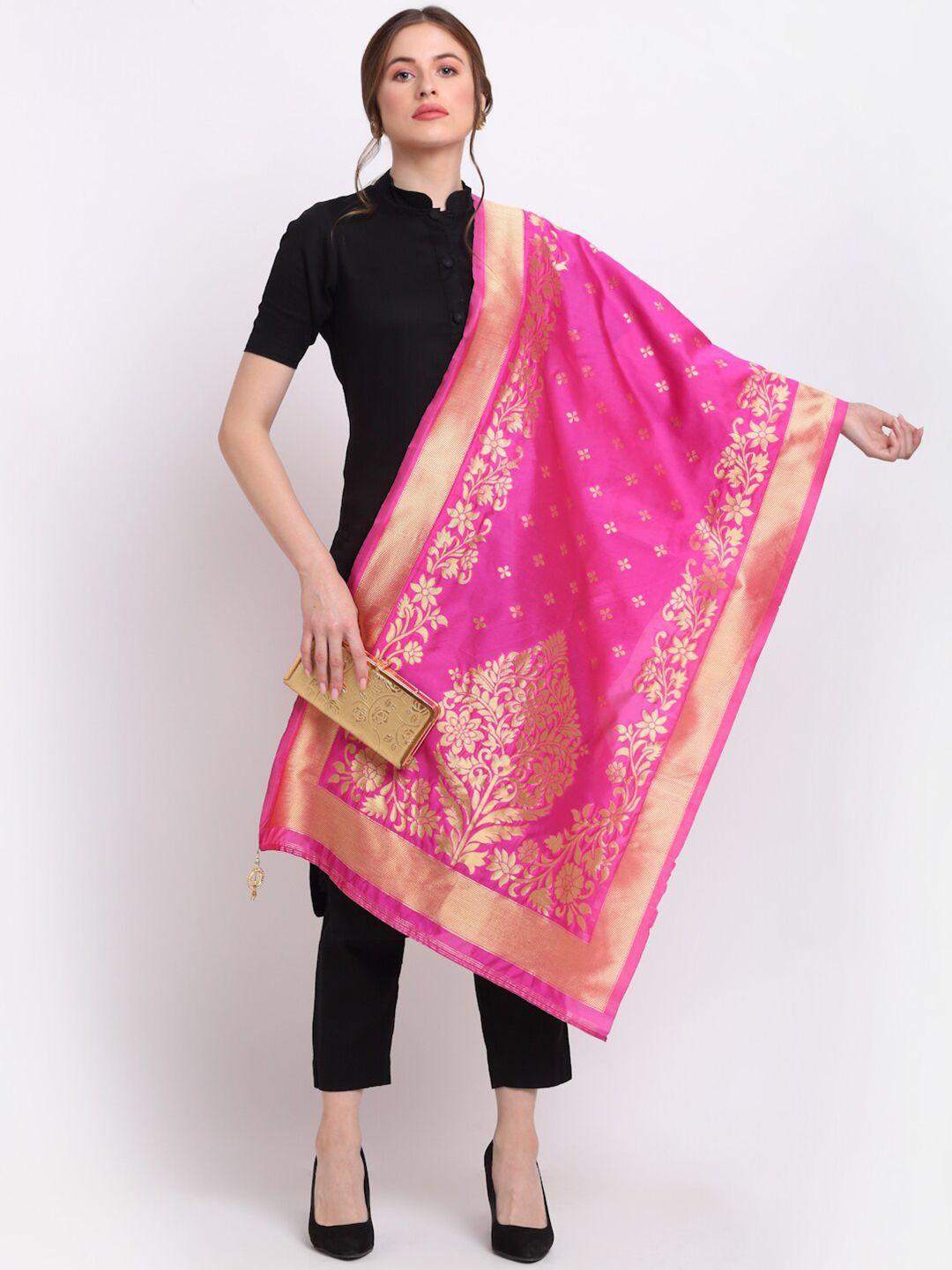 soundarya woven design cotton silk dupatta with zari