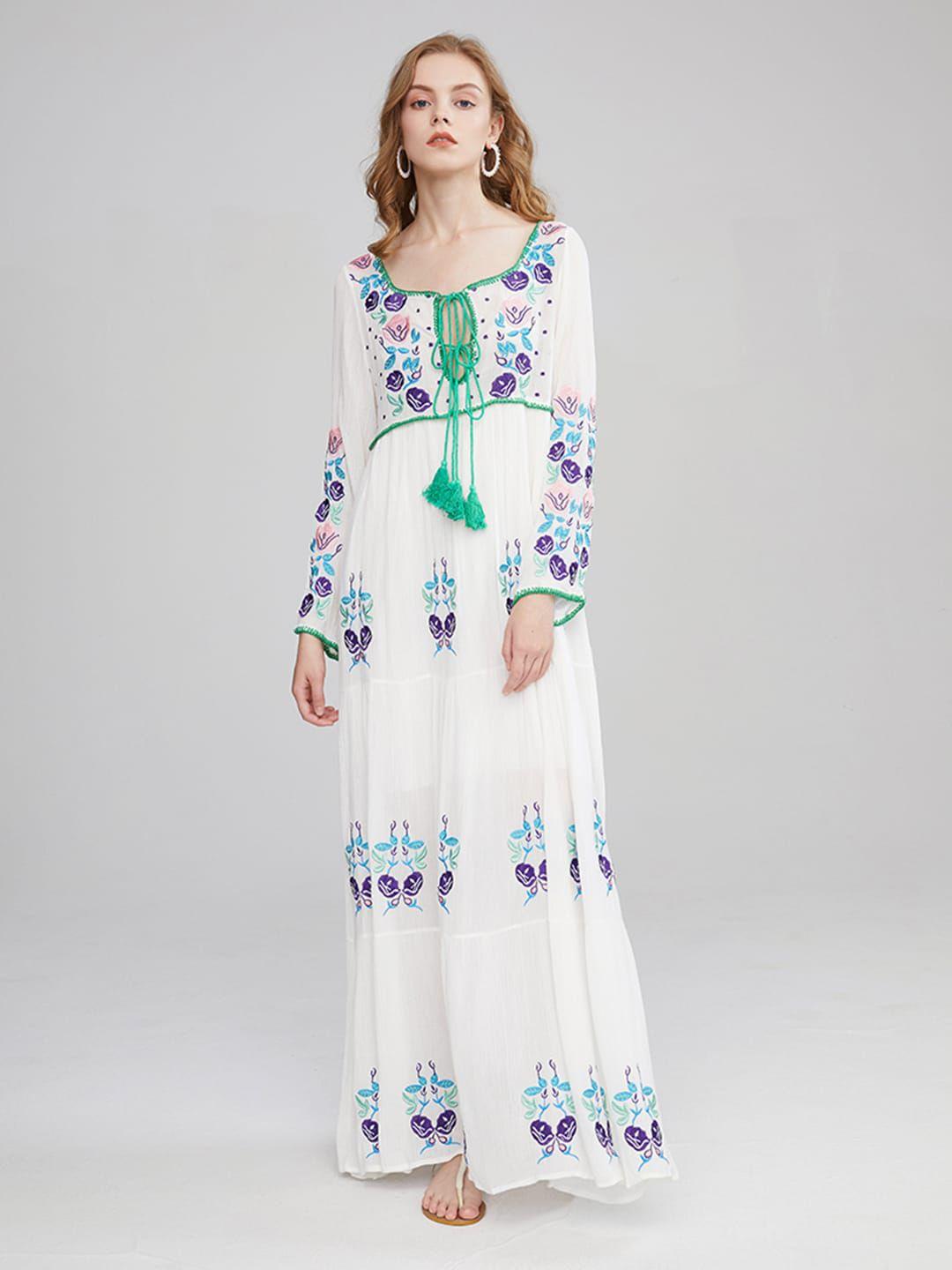 jc collection tie-up neck floral maxi dress