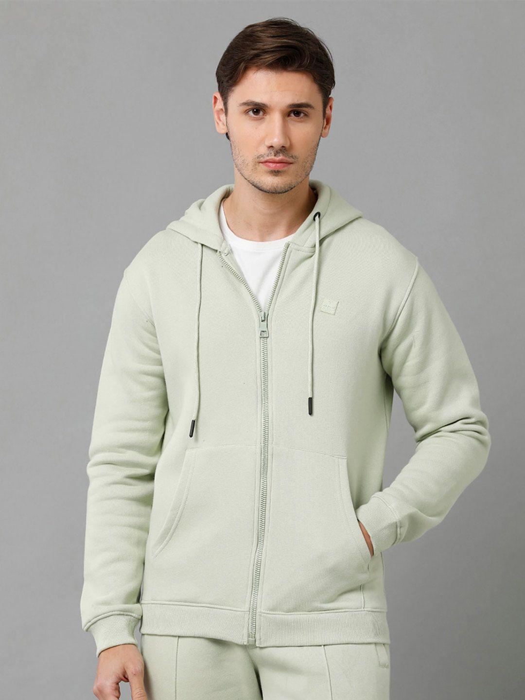 voi jeans hooded neck fleece sweatshirt