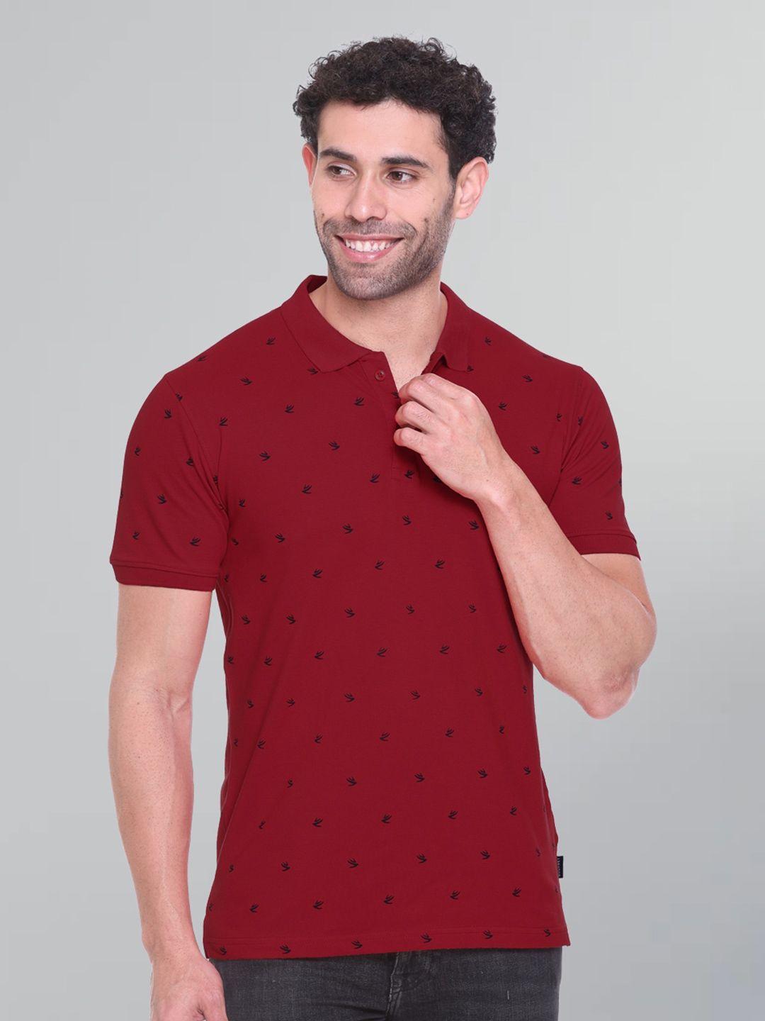 godfrey conversational printed polo collar cotton t-shirt