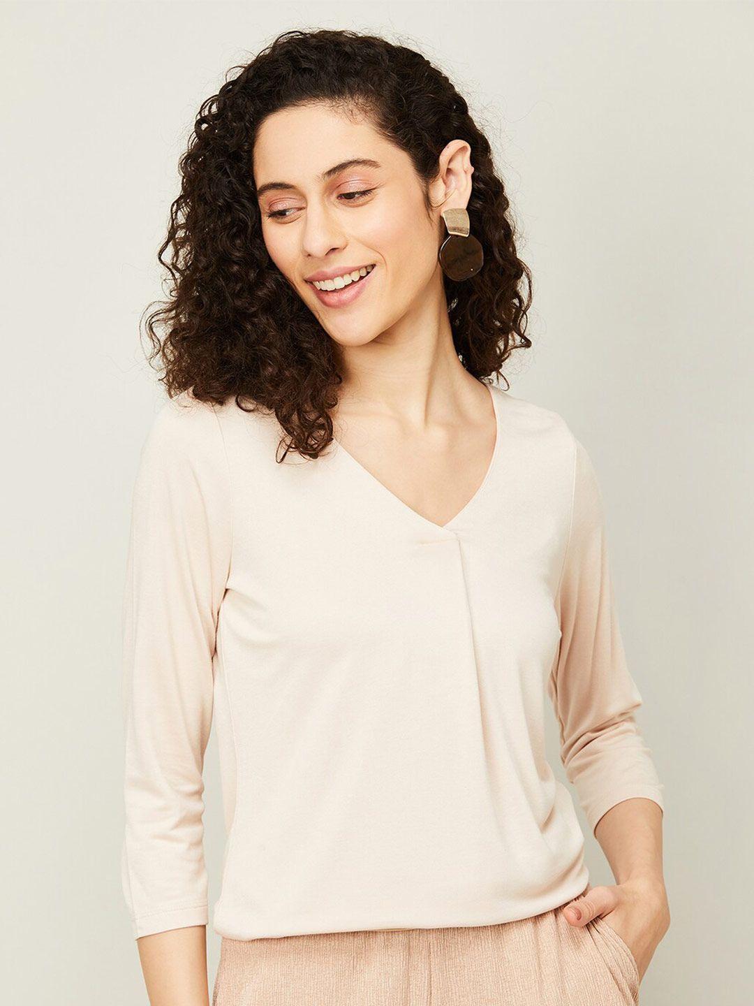 code by lifestyle v-neck three-quarter sleeves top