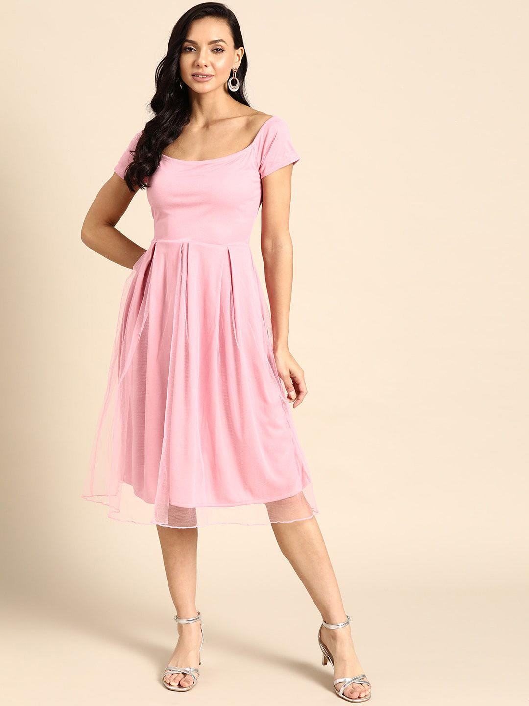 dodo & moa pink satin midi dress