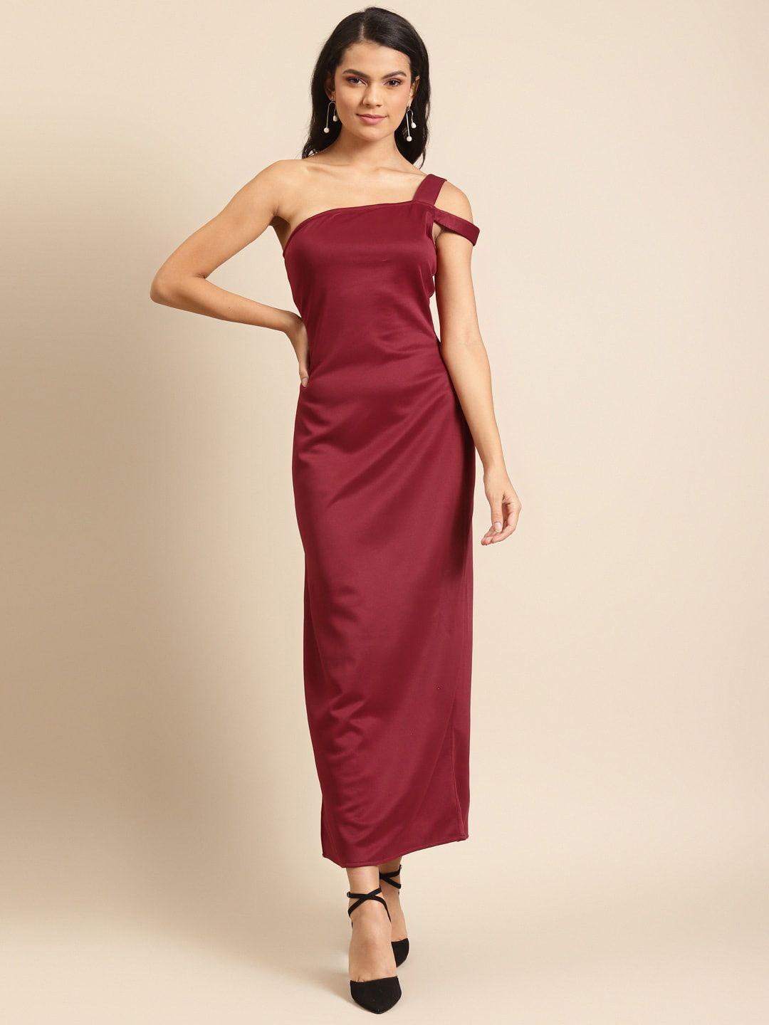 dodo & moa maroon scuba maxi dress