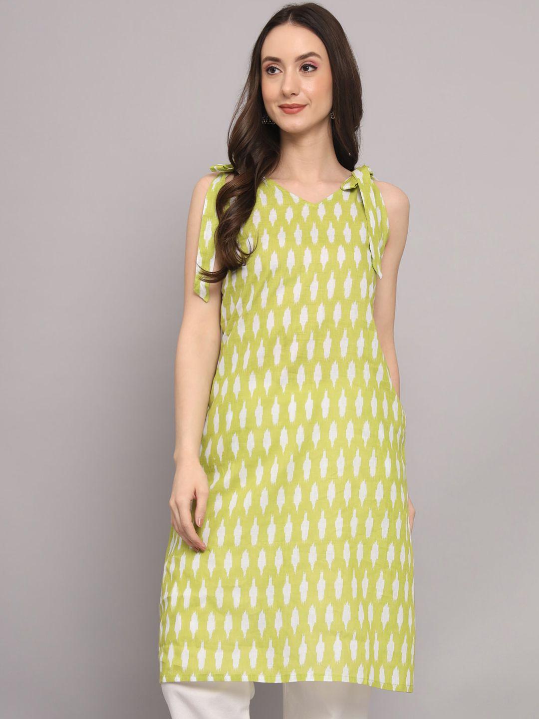 myshka ethnic motifs printed v-neck cotton kurta