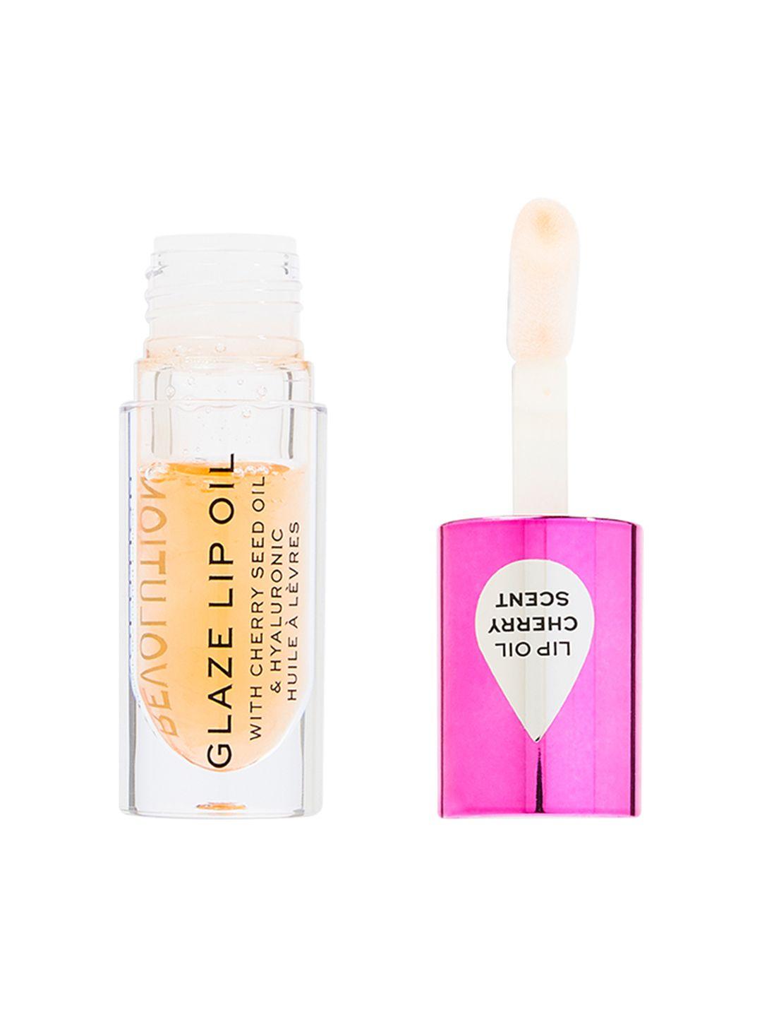 makeup revolution london cherry seed & hyaluronic glaze lip oil 4.6ml - getaway terracotta