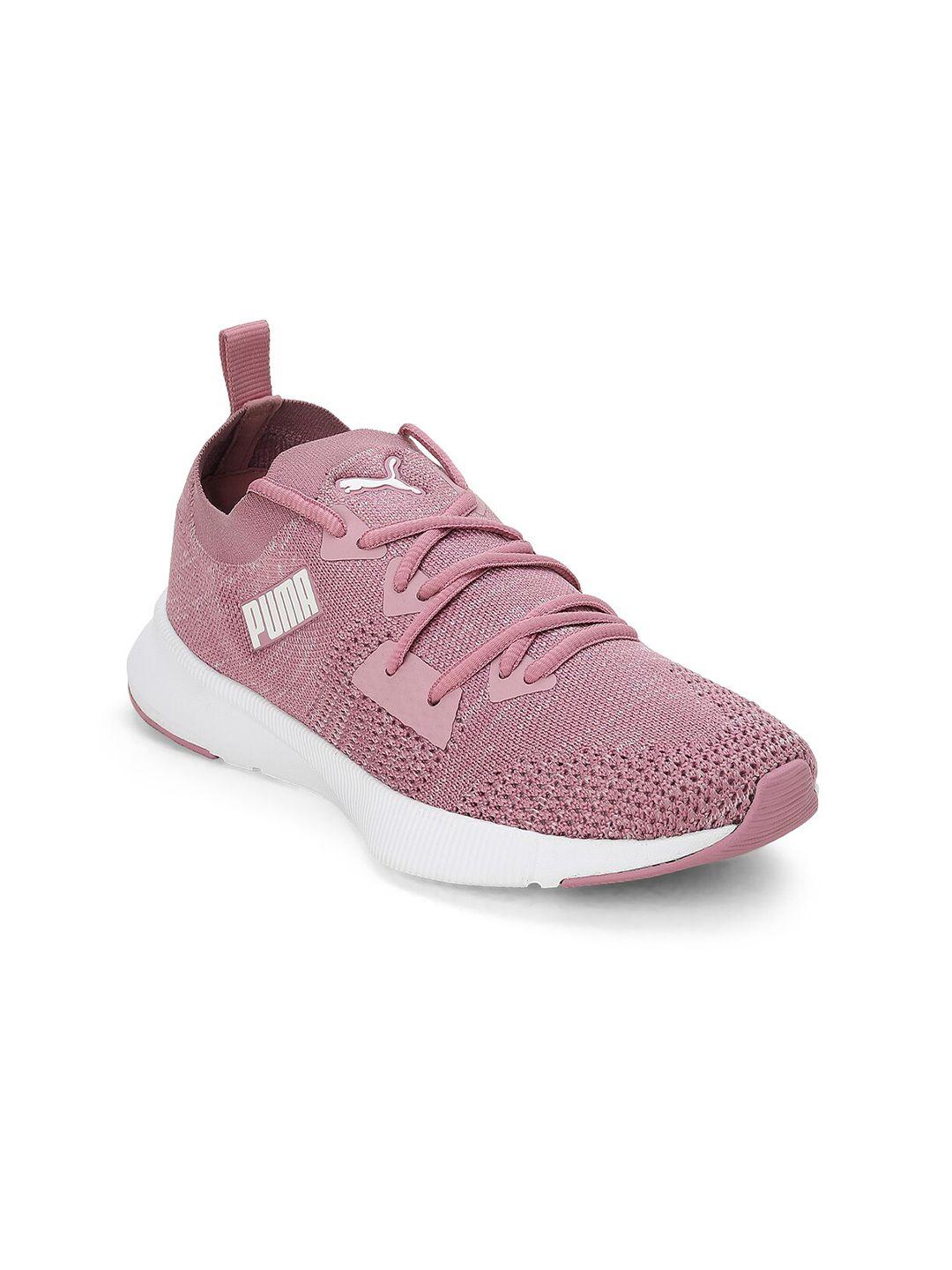 puma women flyer runner engineered textile knit running shoes