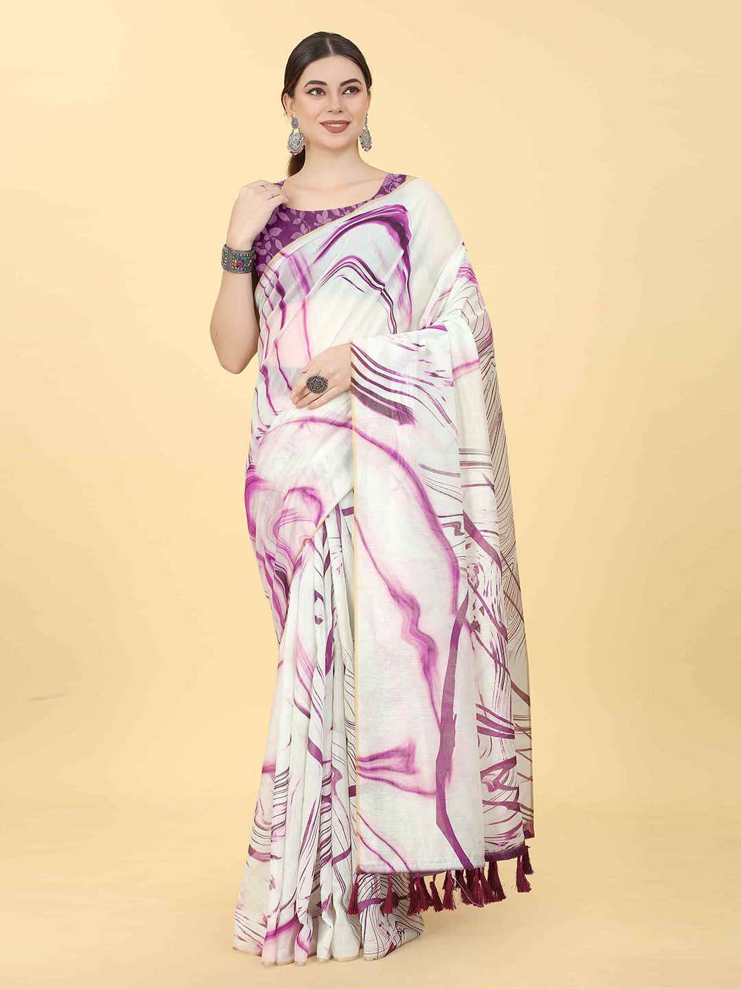 silk land abstract printed saree