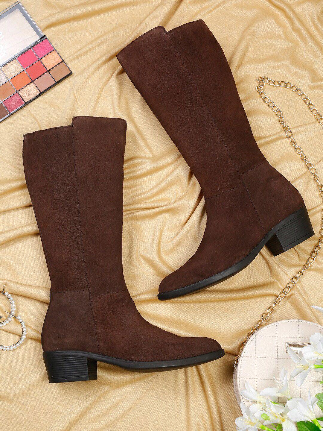 teakwood leathers women heeled suede high-top regular boots