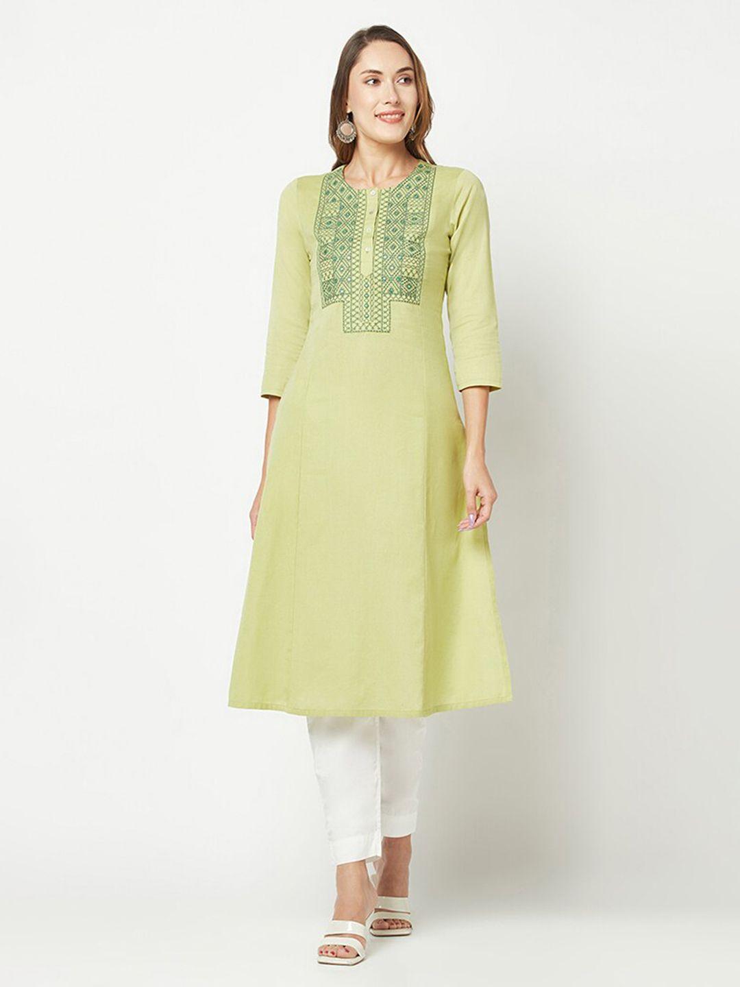 barara ethnic ethnic motifs embroidered mirror work pure cotton kurta