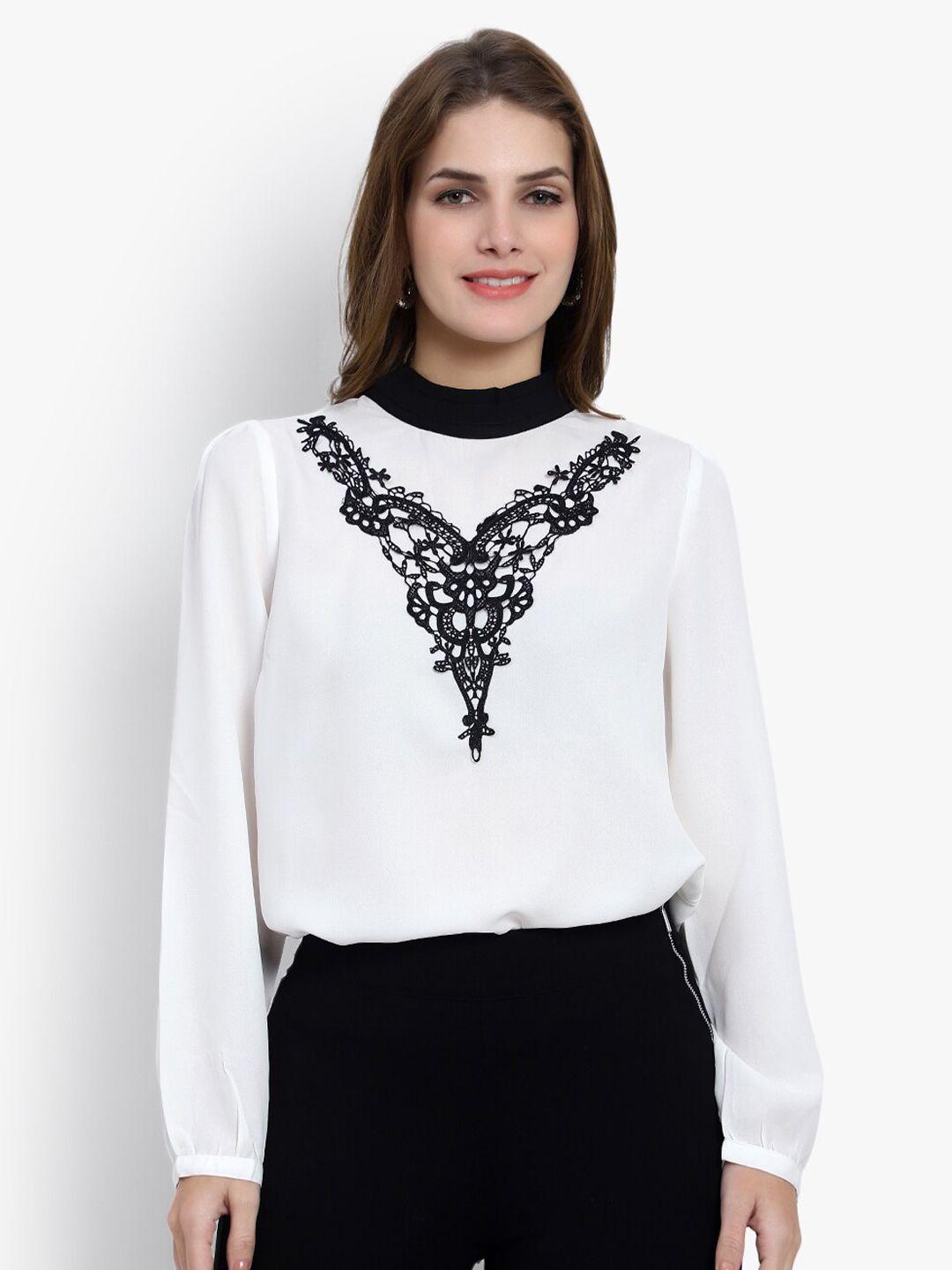 driro high neck lace applique regular top