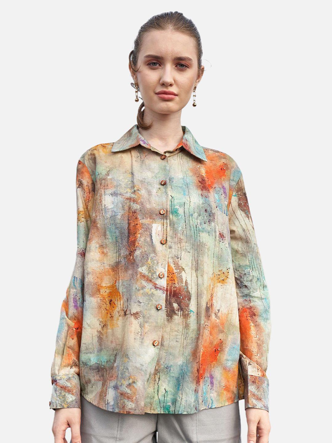 neofaa women multicoloured printed casual shirt