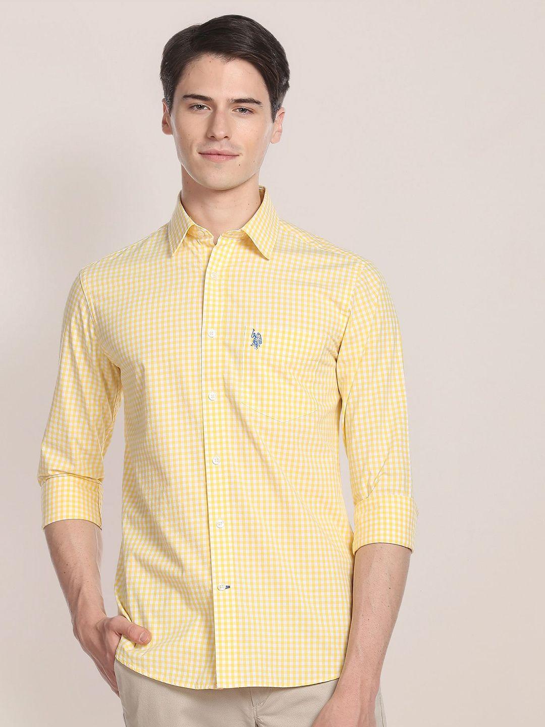 u.s. polo assn. men gingham checked casual shirt