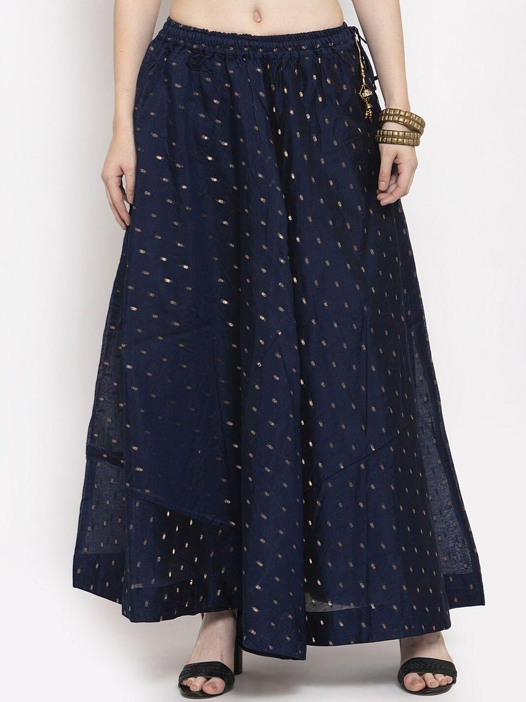 clora creation printed flared maxi skirt