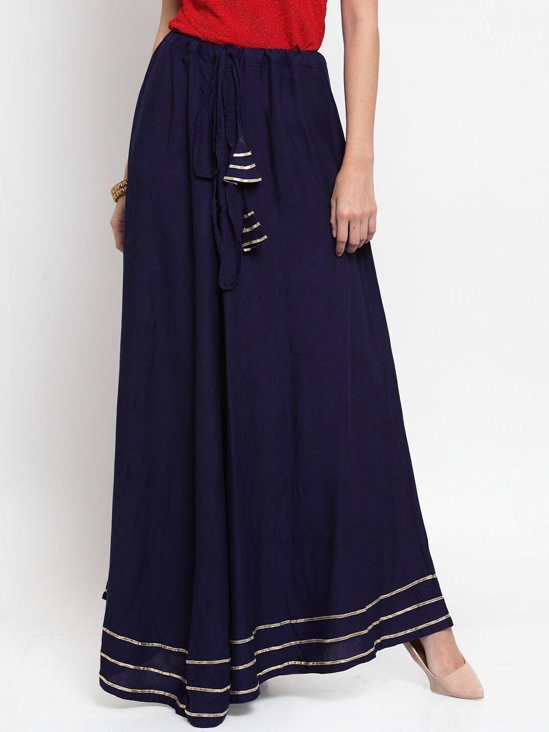 clora creation maxi flared drawstring no slit skirts