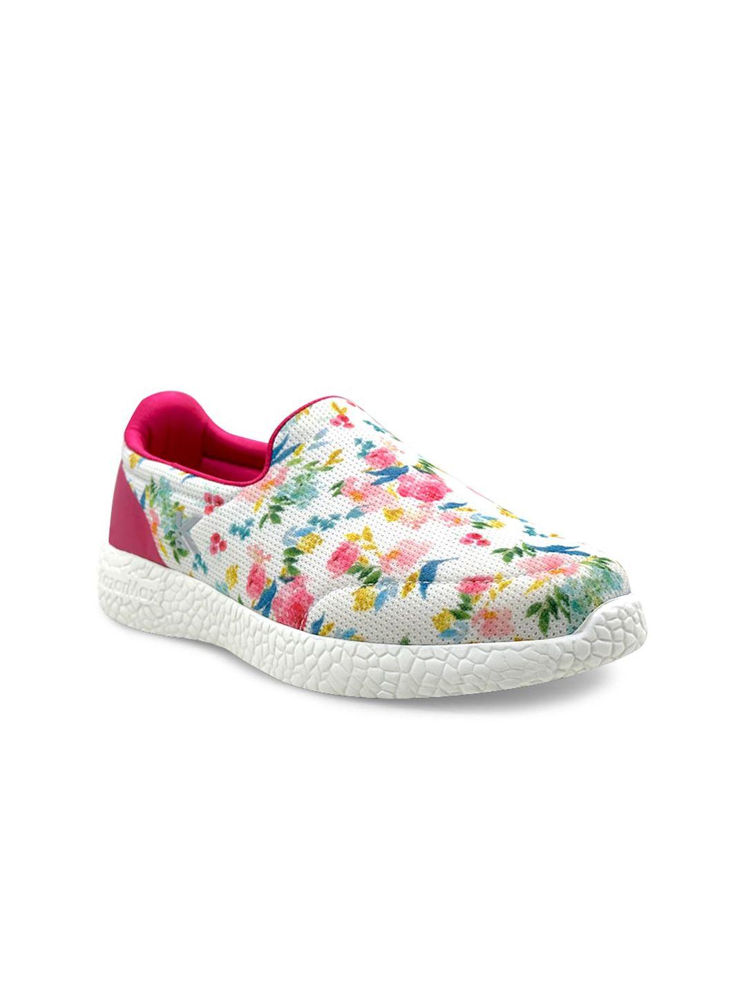 kazarmax women floral printed memory foam mesh slip-on sneakers