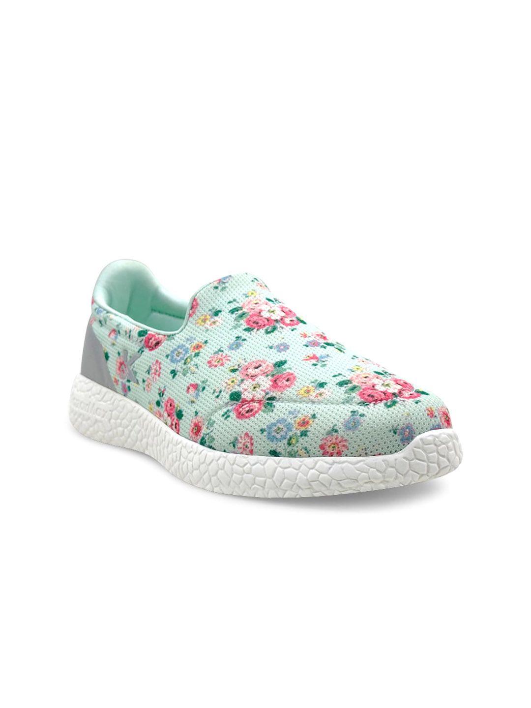 kazarmax women sea green printed slip-on sneakers