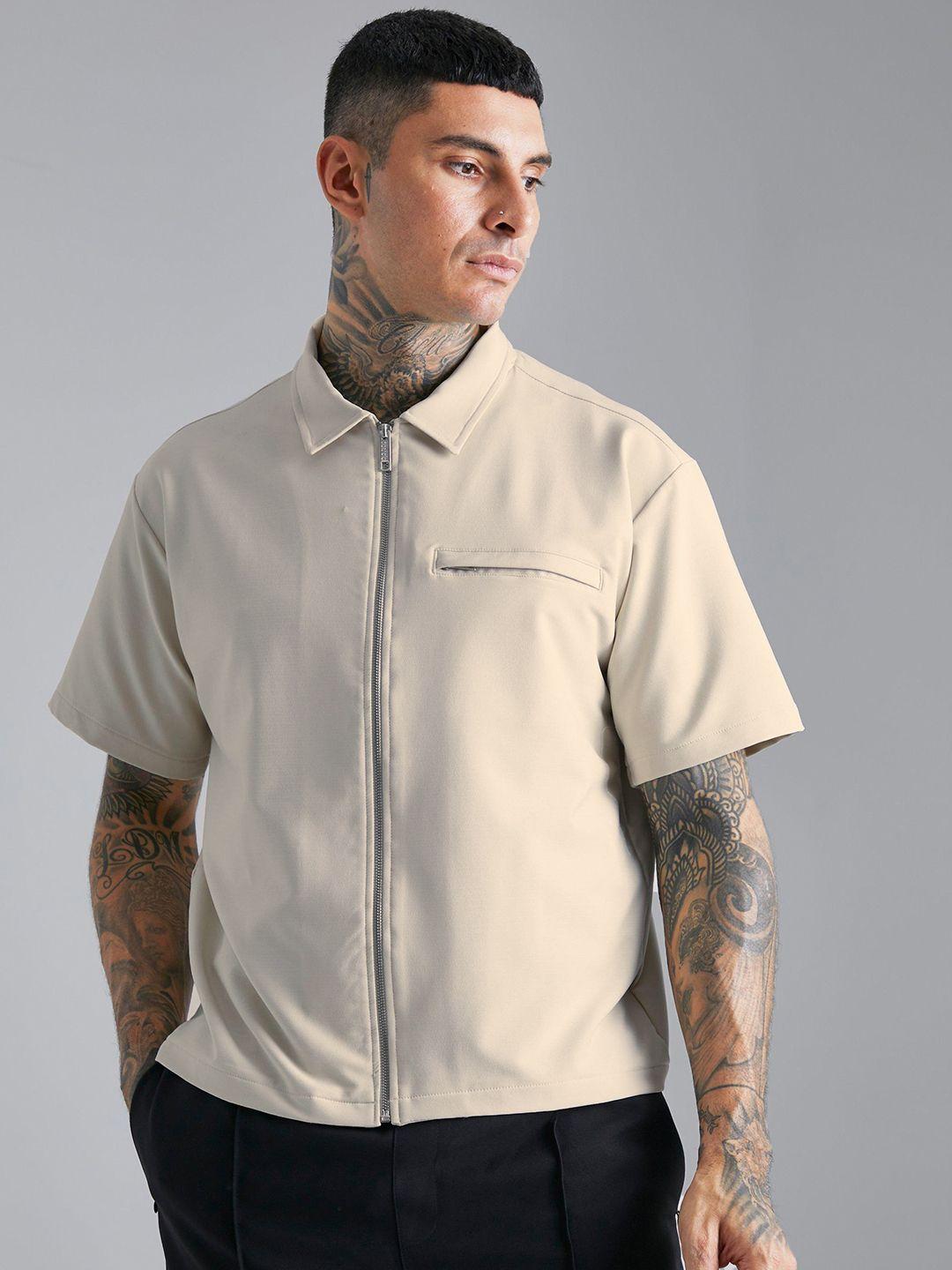 boohooman boxy fit stretchable shirt