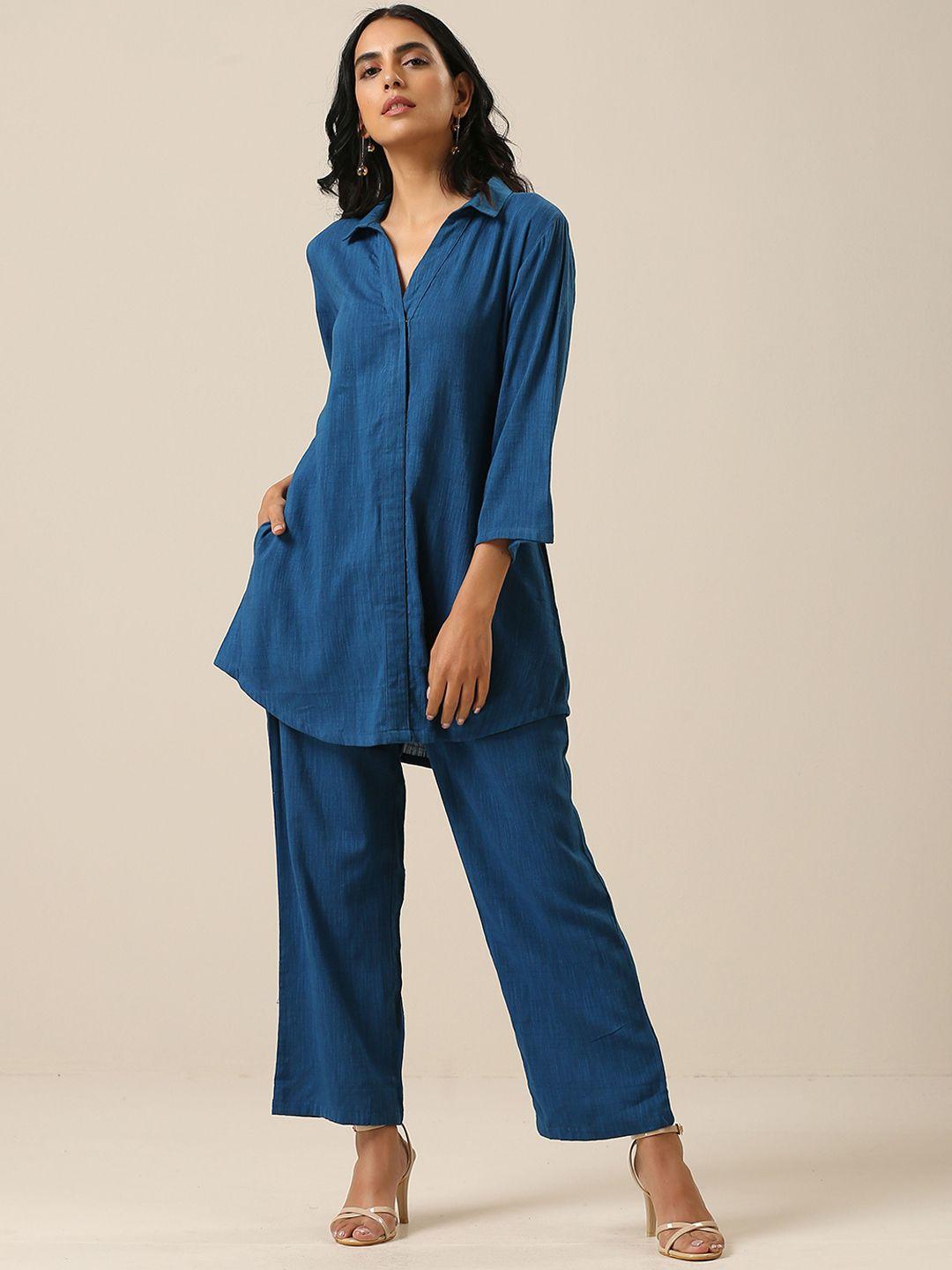 truebrowns pure cotton tunic with trousers co-ords