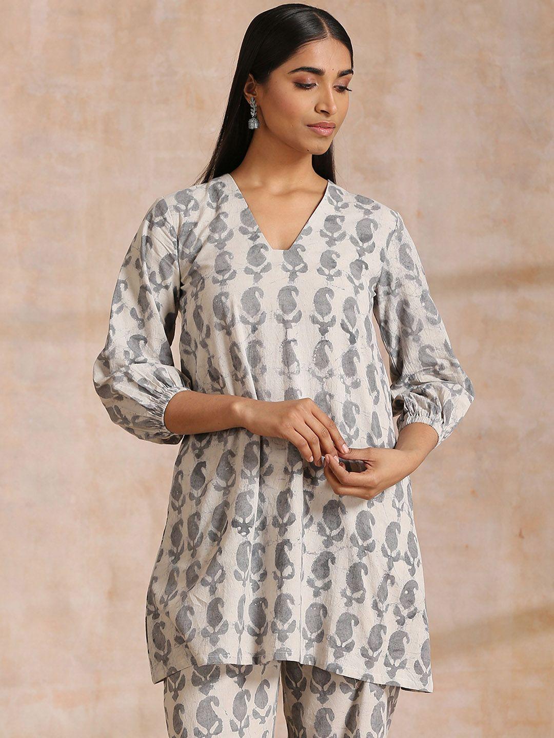 truebrowns printed cotton tunic with trouser co-ords