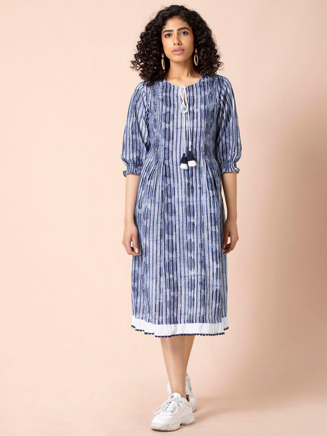 indya printed pure-cotton a-line dresses