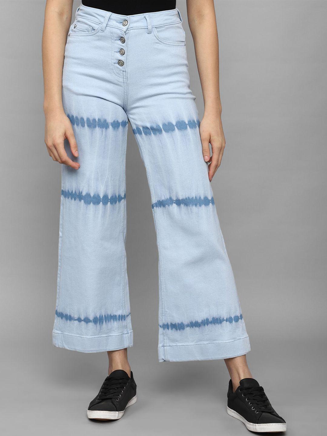 allen solly woman mid-rise wide leg jeans