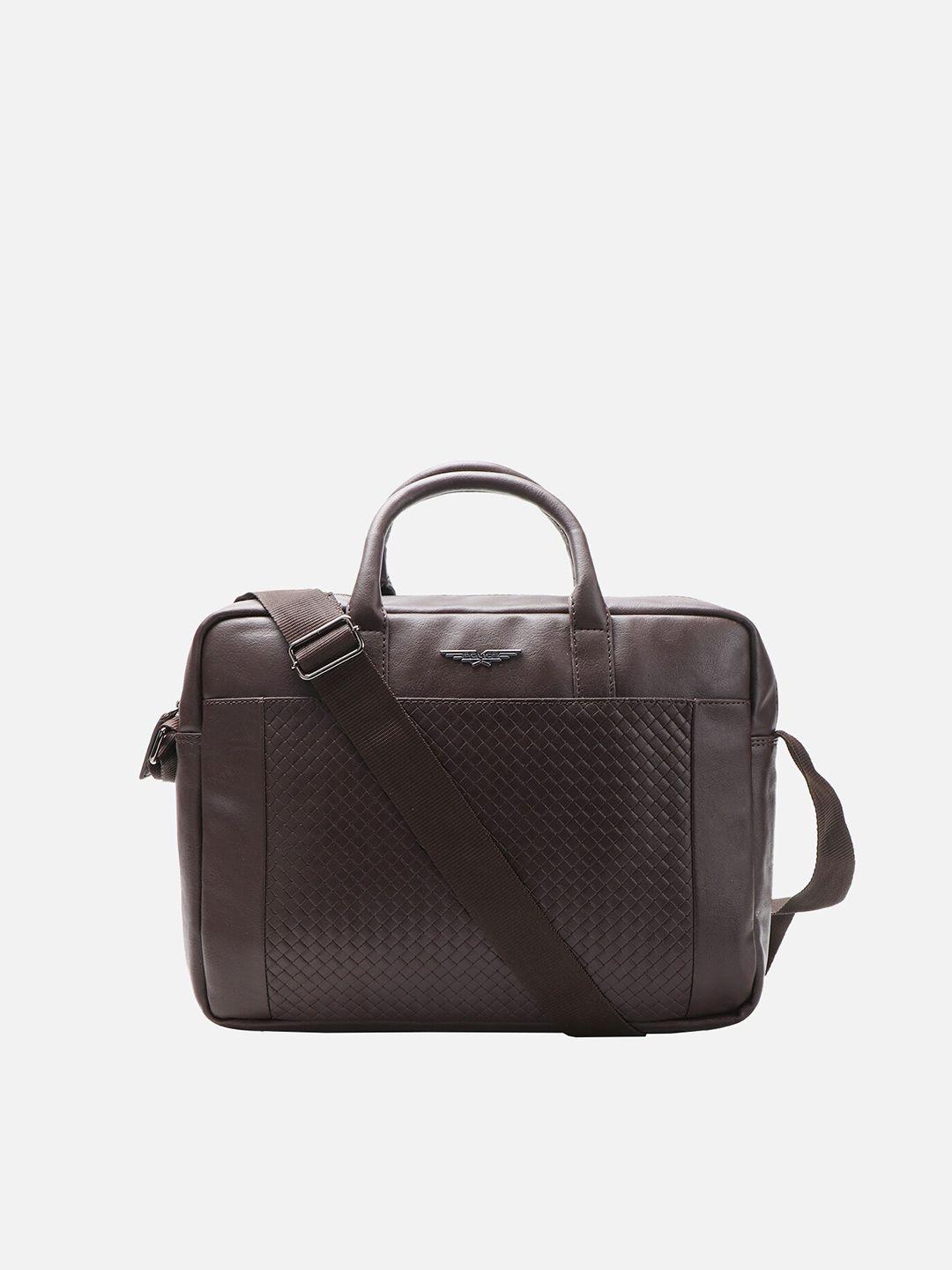 police men textured leather messenger bag