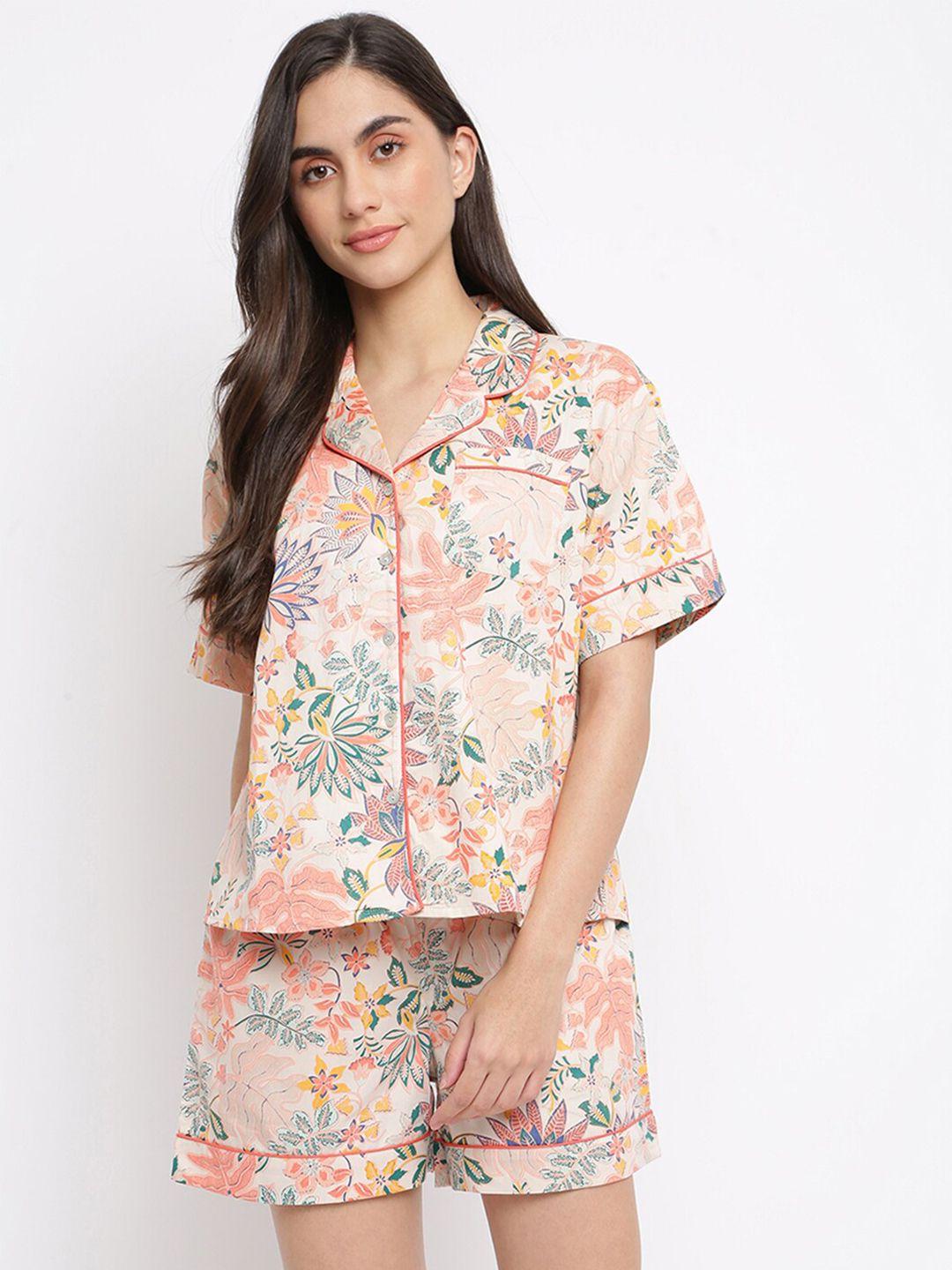 fabindia floral printed pure cotton night suit