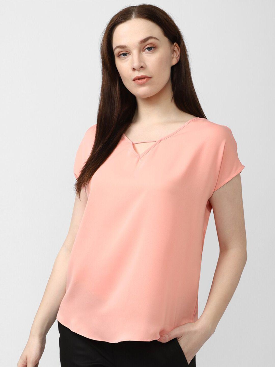 van heusen woman v-neck extended sleeves cotton linen top