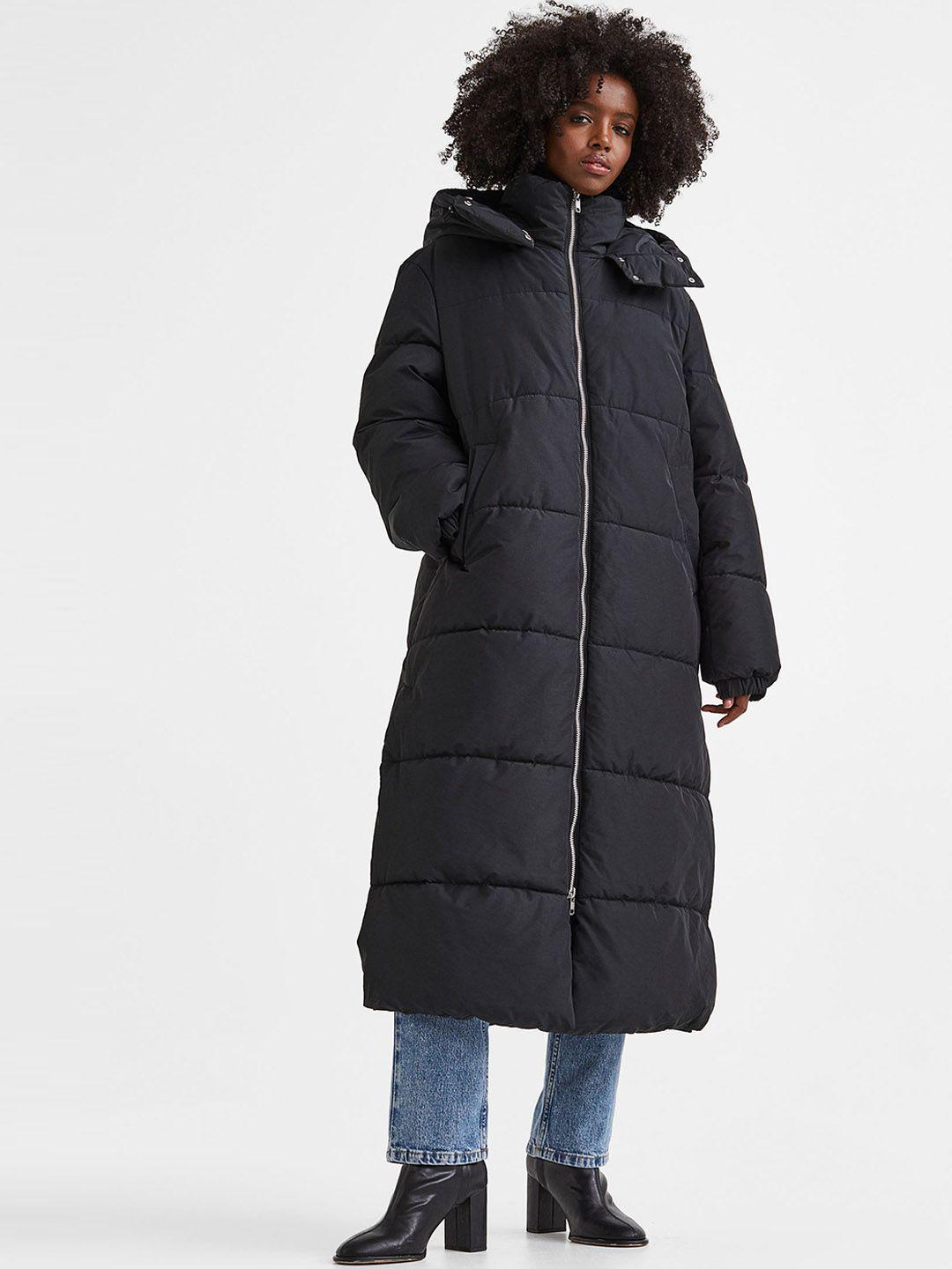 h&m hooded puffer coat