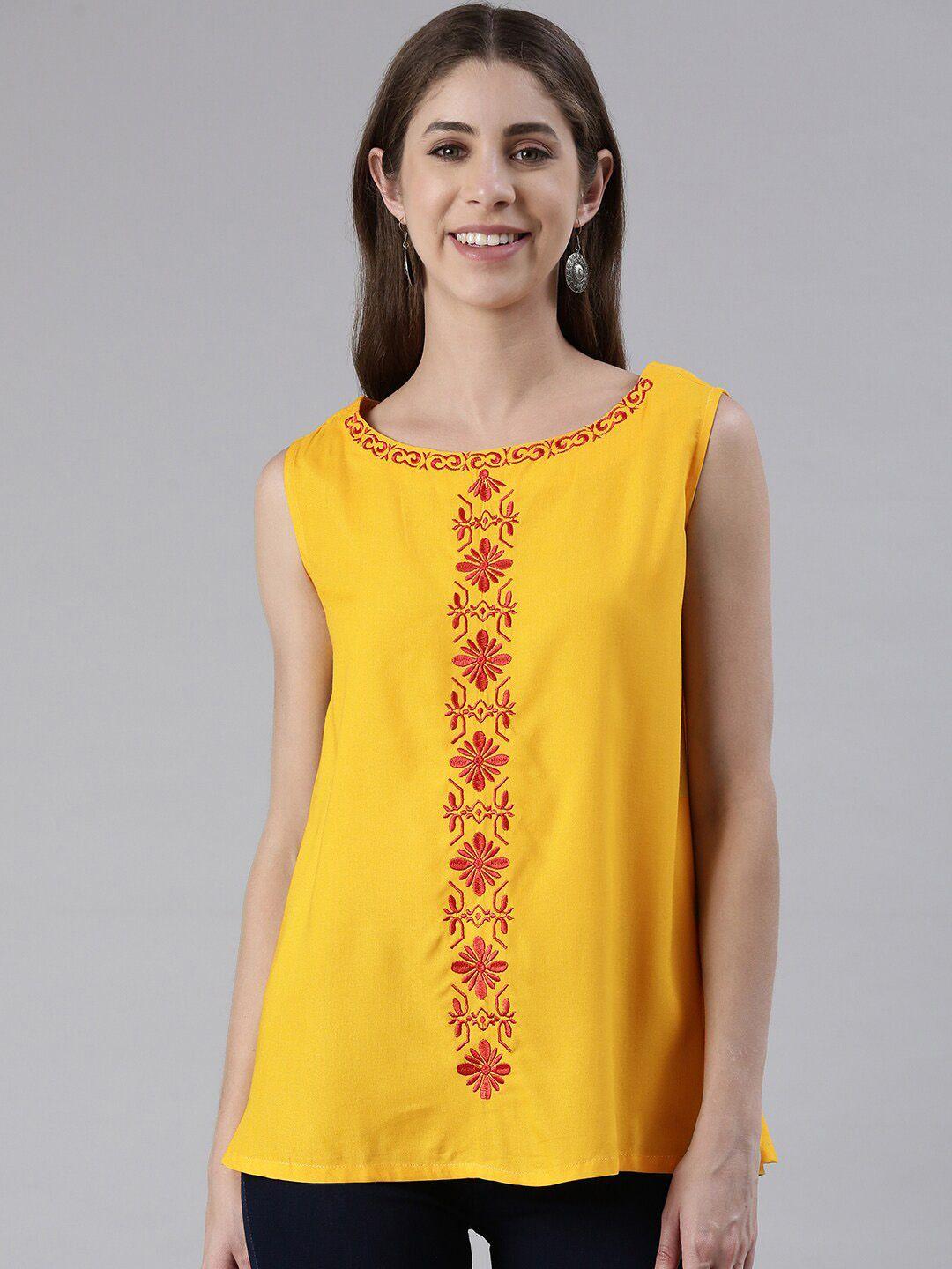 malhaar floral embroidered top